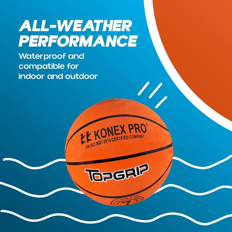 KONEX Size 5 Professional Basket Ball for Indoor & Outdoor (Brown) - Image 4